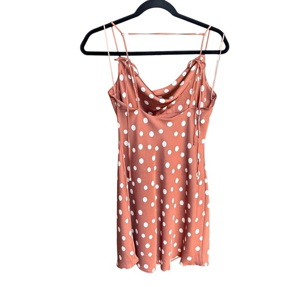 Abercrombie & Fitch Mini Dress Women's Small Red Satin Cowl Neck Polka Dot - Picture 6 of 8